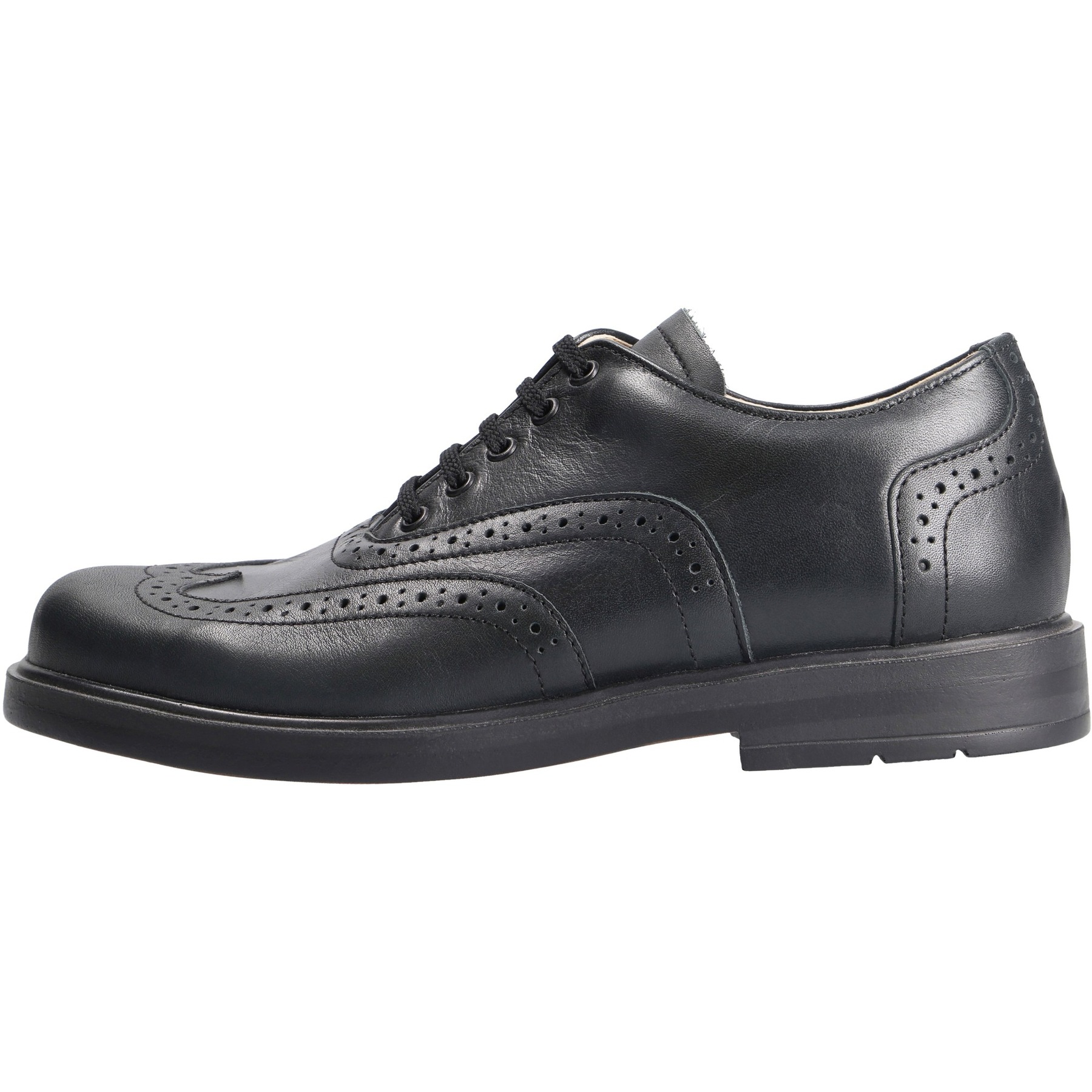 schwarze halbschuh seitenansicht links