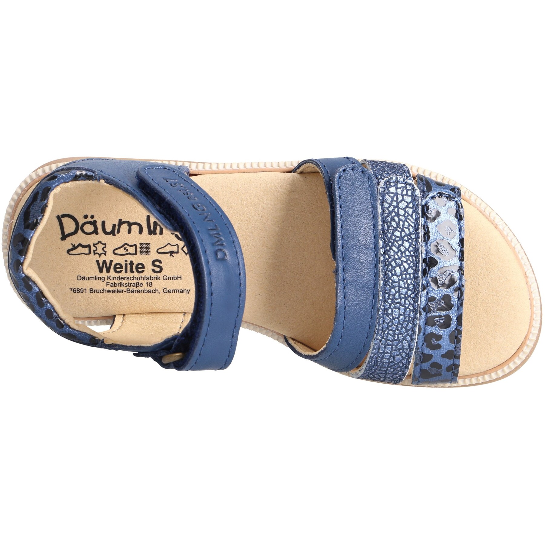 blaue sandale draufsicht