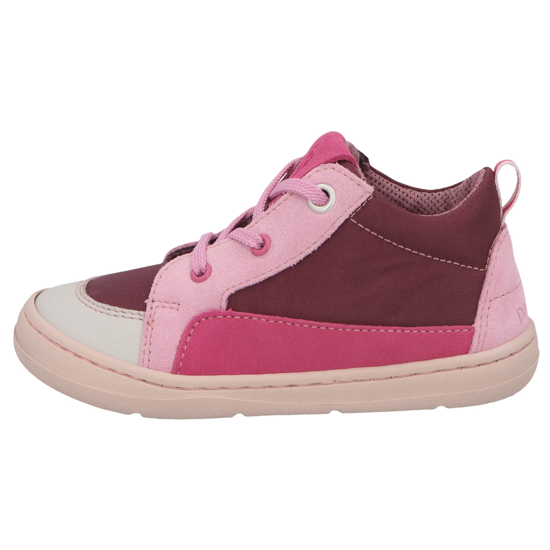 rote lauflernschuhe seitenansicht links