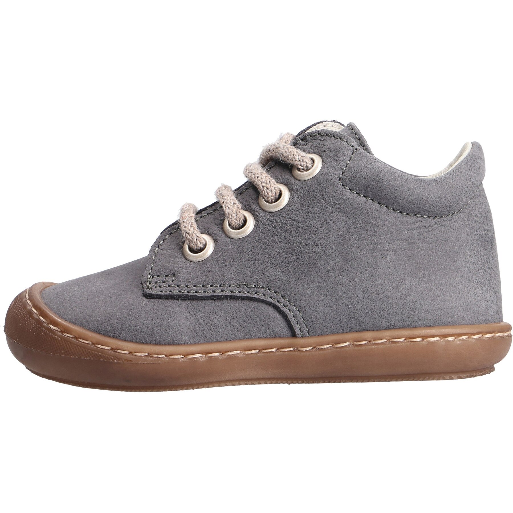 graue lauflernschuhe seitenansicht links