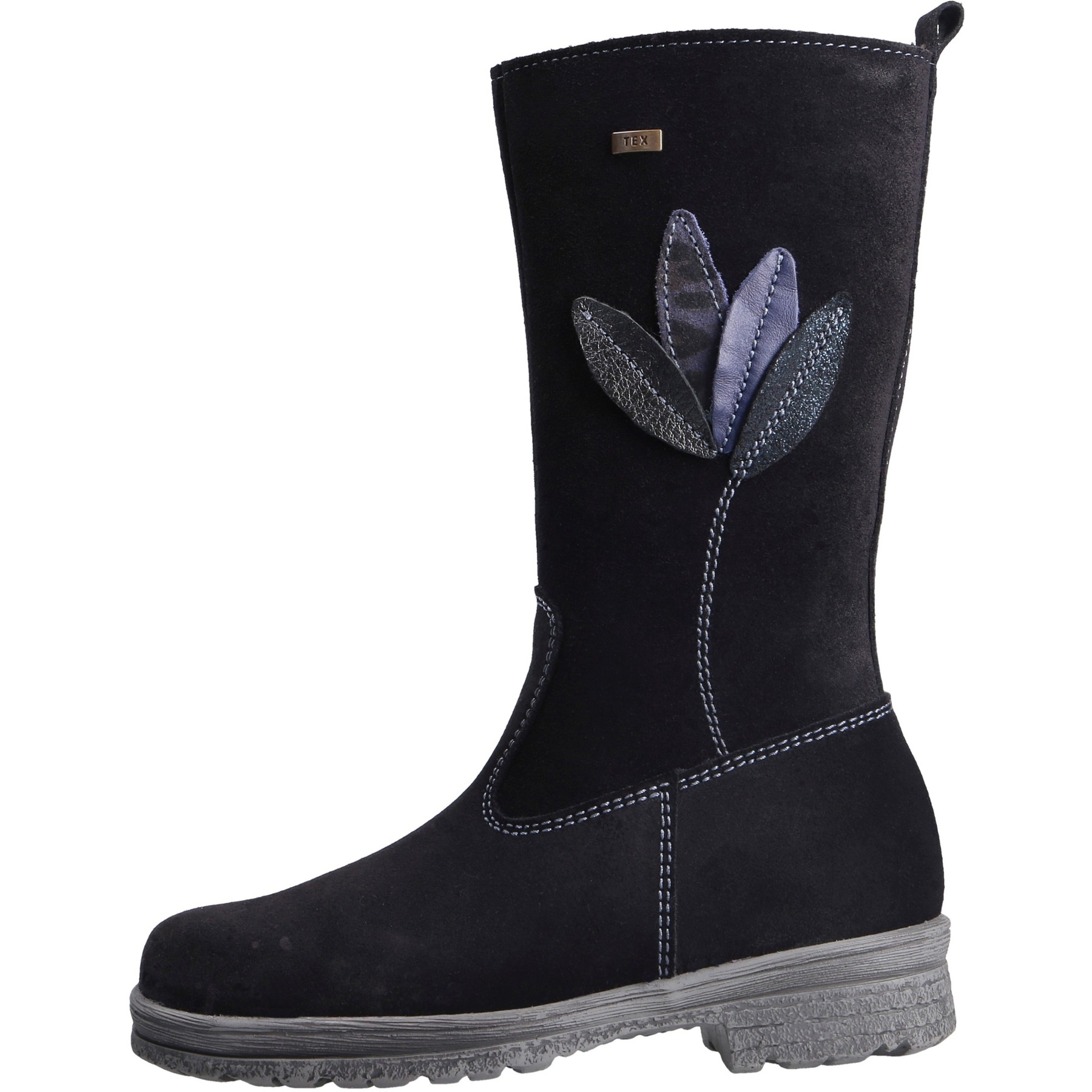 blaue stiefel seitenansicht links