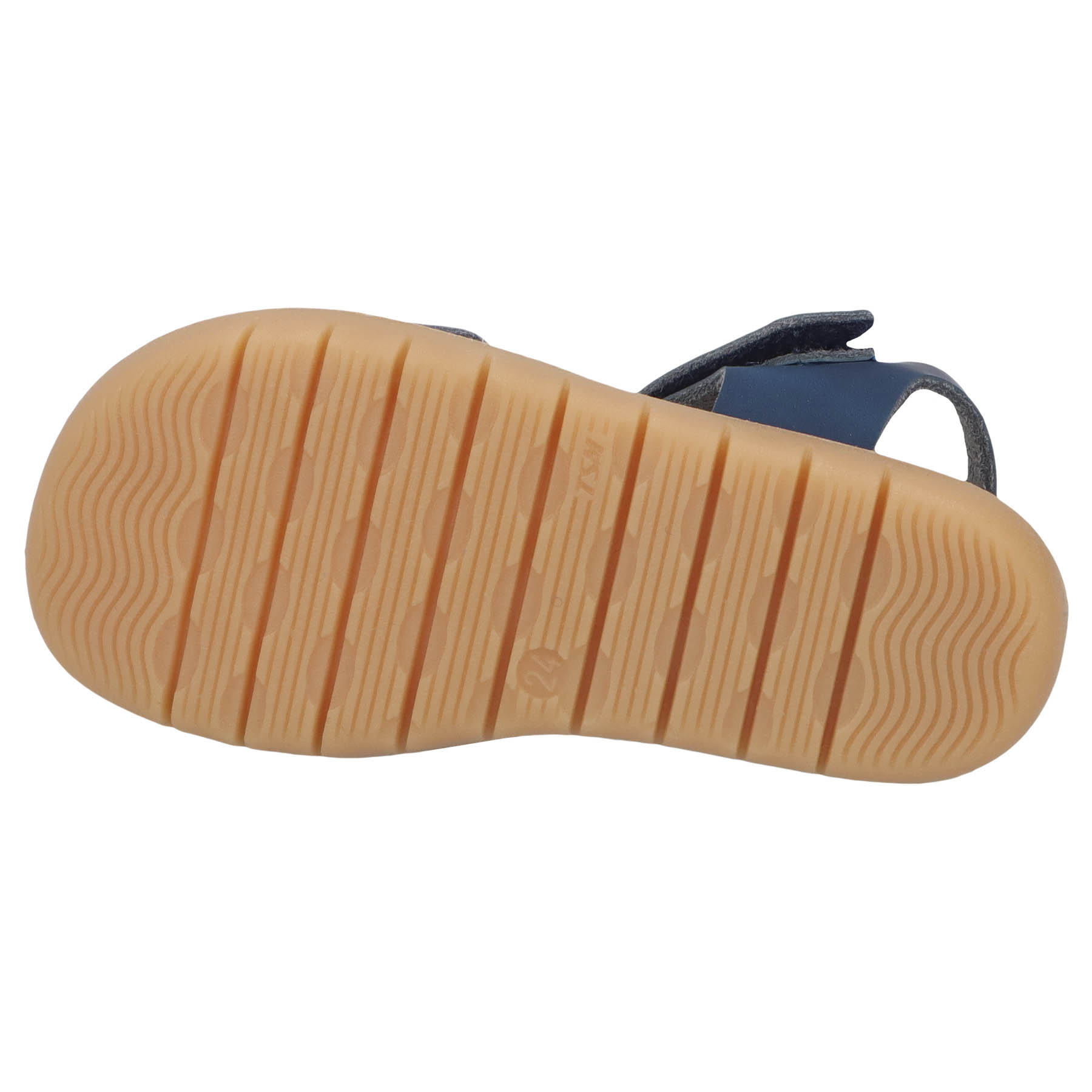 blaue sandale sohlenansicht